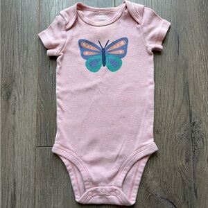 Carter’s 6M baby girl pink bodysuit with butterfly